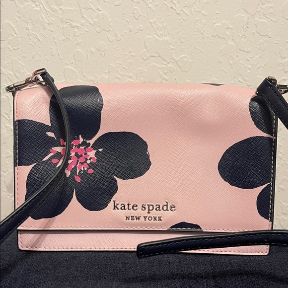 Kate Spade Navy and Pink Floral Crossbody Bag - Picture 2 of 5